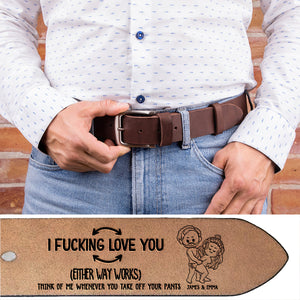 Dear Husband Boyfriend - Personalized Couple Leather Belt