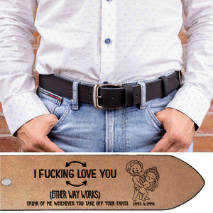 Dear Husband Boyfriend - Personalized Couple Leather Belt