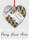Accept Understand Love - Personalized Autism Awareness Shaped Aluminium Ornament (Print On Both Side)