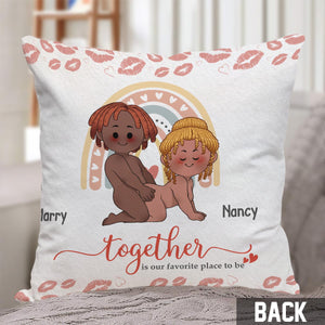 Together Is Our Favorite Place To Be - Personalized Couple Throw Pillow