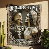 Til Death Do Us Part - Personalized Couple Woven Blanket