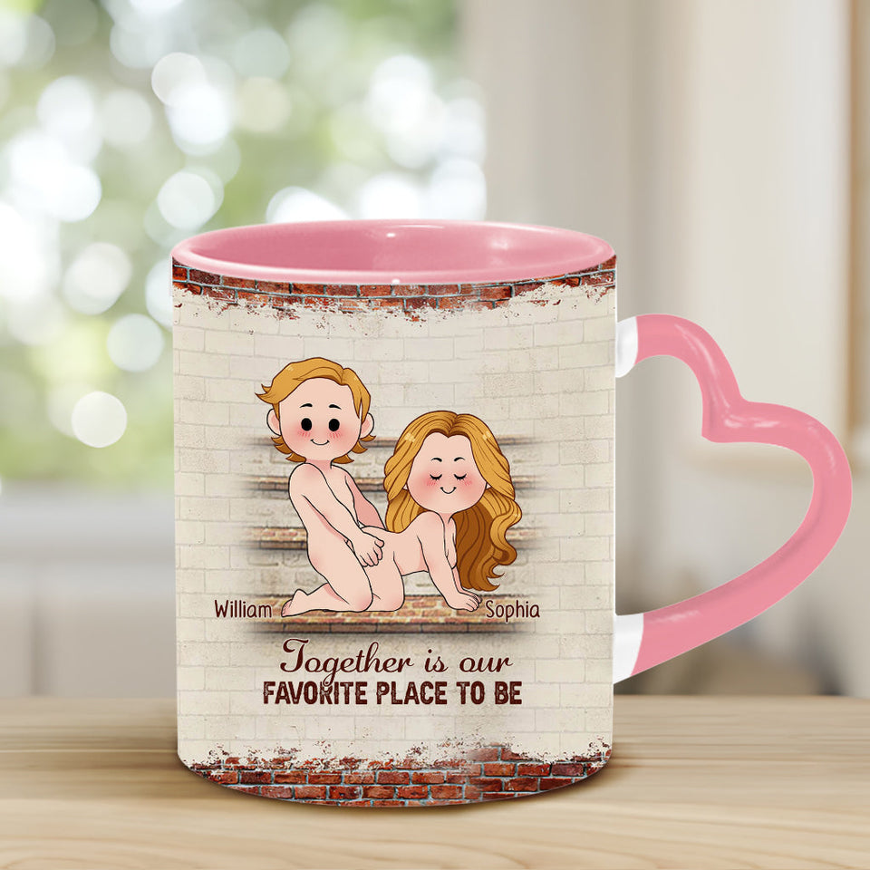 I Love You - Personalized Couple Heart Handle Mug