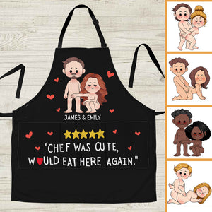 Chef Was Cute, Would Eat Here Again - Personalized Couple Apron