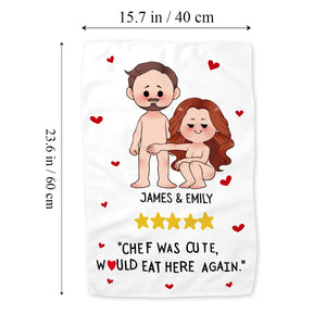 Chef Was Cute, Would Eat Here Again - Personalized Couple Towel