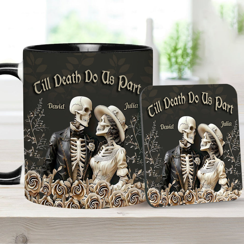 Till Death Do Us Part - Personalized Couple Accent Mug