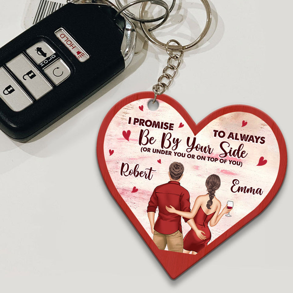 I Promise To Always Be By Your Side - Personalized Couple Keychain