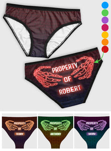 Property Of Boyfriend/ Girlfriend/ Husband/ Wife... - Personalized Couple Lace Border Women Briefs