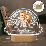 I Love You - Personalized Couple Shaped Plaque Light Base