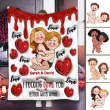 I Love You - Personalized Couple Blanket