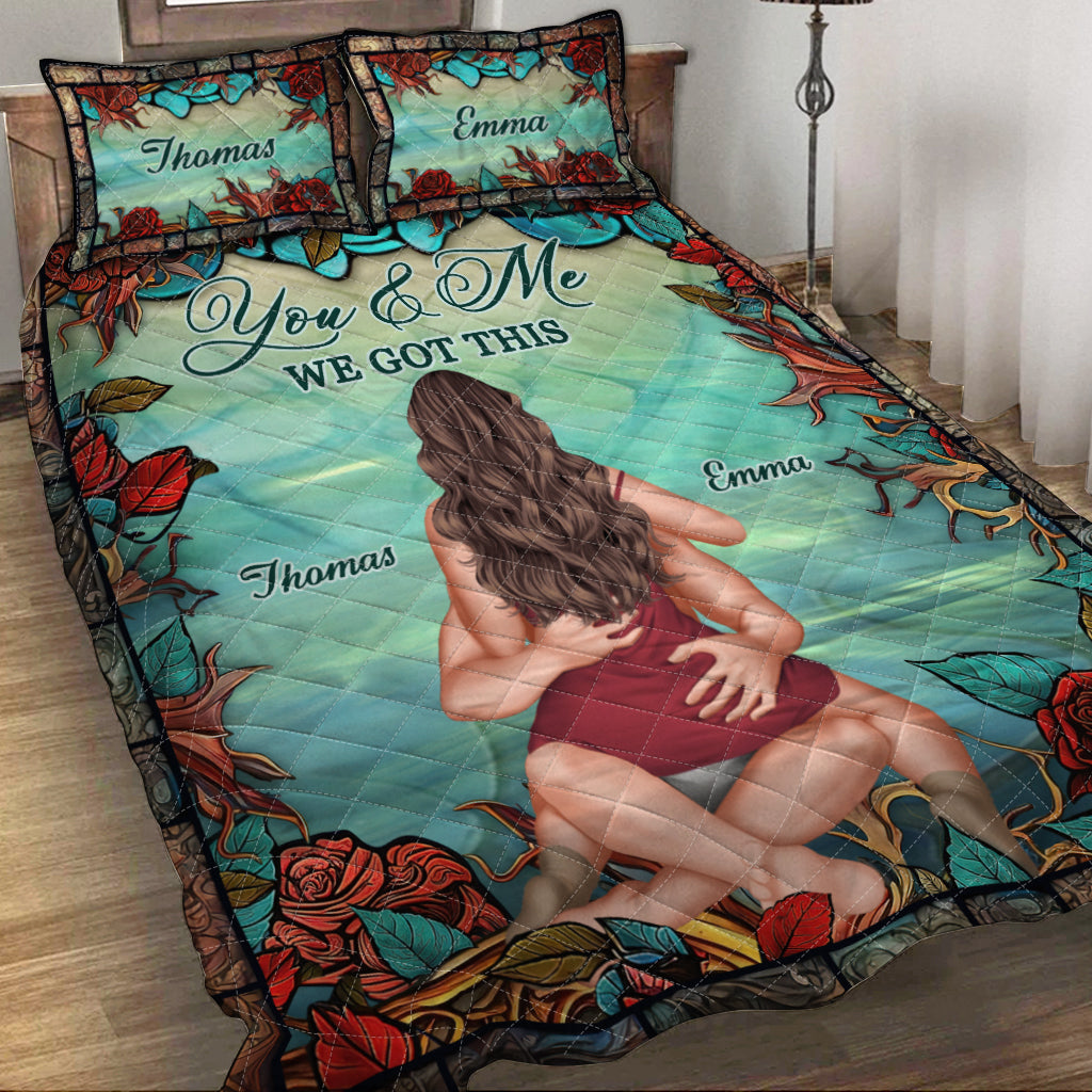 You And Me We Got This - Personalized Couple Quilt Set