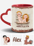 I Love You - Personalized Couple Heart Handle Mug