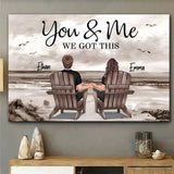 Couple Beach Landscape - Personalized Couple Canvas And Poster