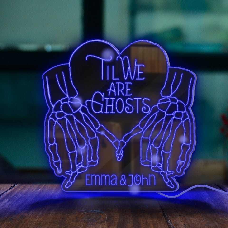 Til We Are Ghosts - Personalized Couple Mirror Light