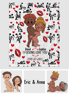 I Love You - Personalized Couple Blanket