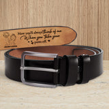 Now You Think About Me - Personalized Couple Leather Belt