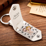 I Love You - Personalized Couple Leather Photo Keychain