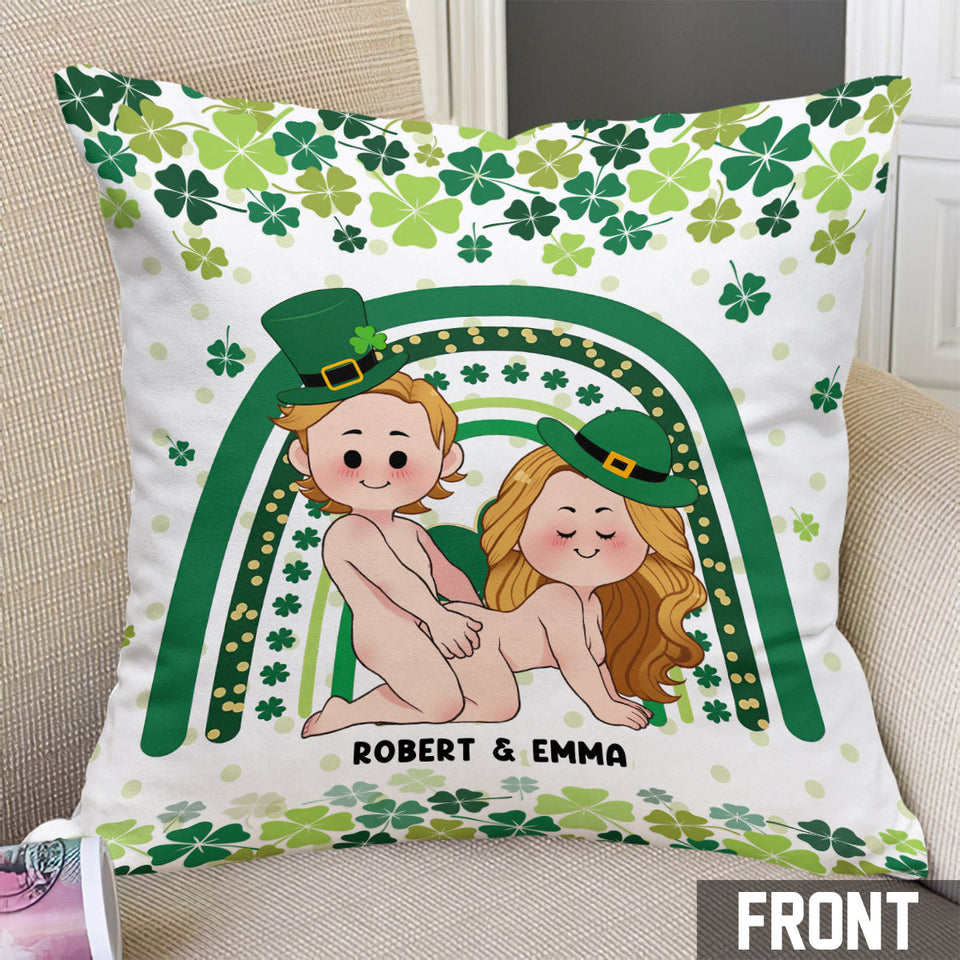 Lucky To Have You And Your Butt - Personalized Couple Throw Pillow