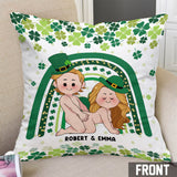 Lucky To Have You And Your Butt - Personalized Couple Throw Pillow