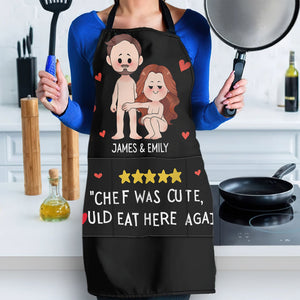 Chef Was Cute, Would Eat Here Again - Personalized Couple Apron