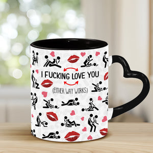 I Love You - Personalized Couple Heart Handle Mug