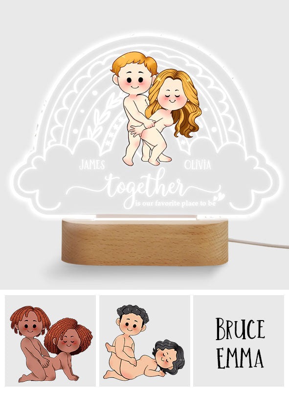 I Love You - Personalized Couple Shaped Plaque Light Base