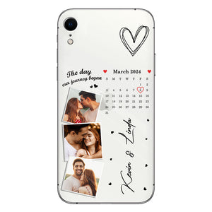 The Day Our Journey Began Photos & Calendar Custom - Personalized Couple Clear Phone Case