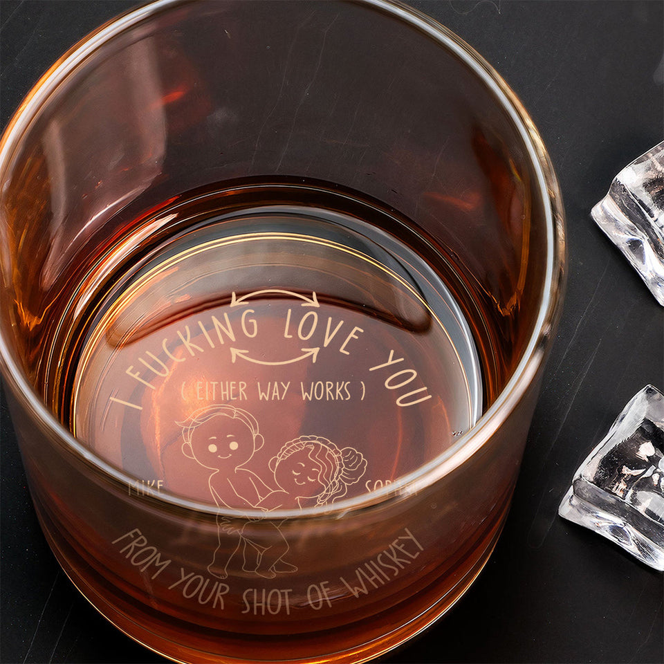 I Love You - Personalized Couple Engraved Whiskey Glass