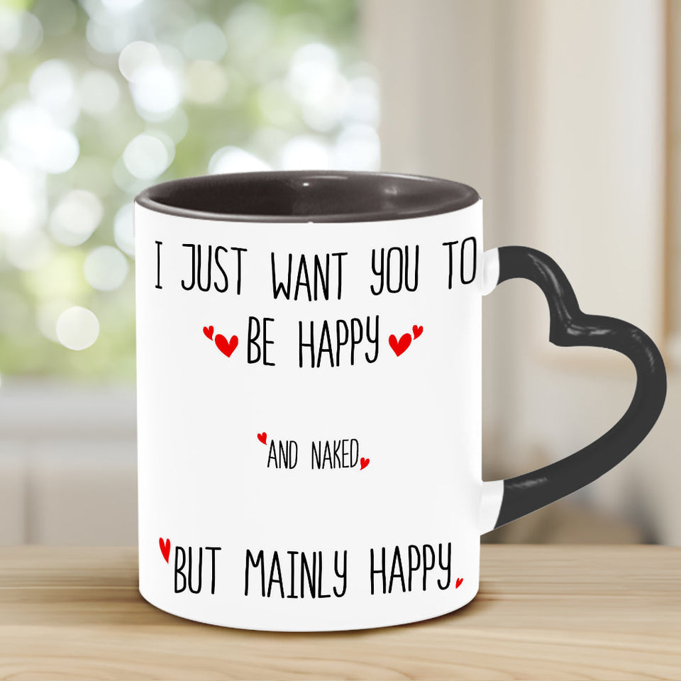 I Love You - Personalized Couple Heart Handle Mug