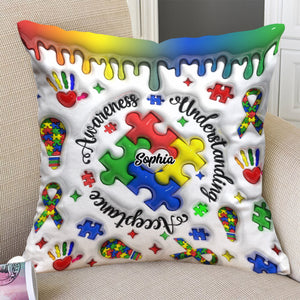Autism Awareness - Personalized Autism Awareness Throw Pillow