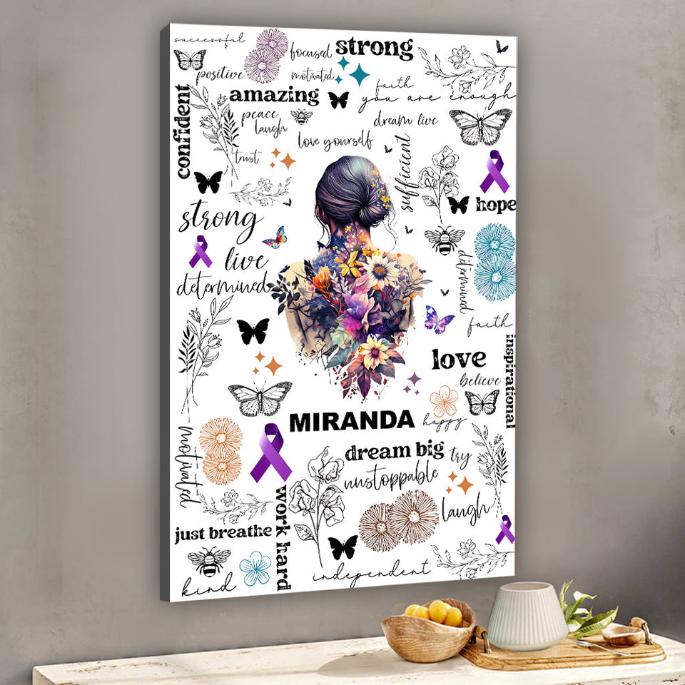 Just Breathe Amazing Strong - Personalized Mental Health Awareness Canvas And Poster
