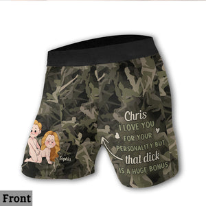 I Love You For Your Personality Naughty Couple - Personalized Couple Men’s Boxer Briefs