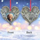 A Piece of My Heart Lives In Heaven - Personalized Memorial Shaped Aluminium Ornament (Print On Both Side)
