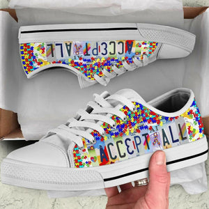 Accept All Autism Awareness - Autism Awareness Low Top Shoes 0921