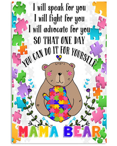 Autism Mama Bear - Autism Awareness Poster 0921