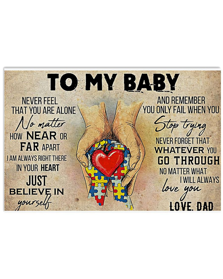Autism To My Baby - Autism Awareness Poster 0921