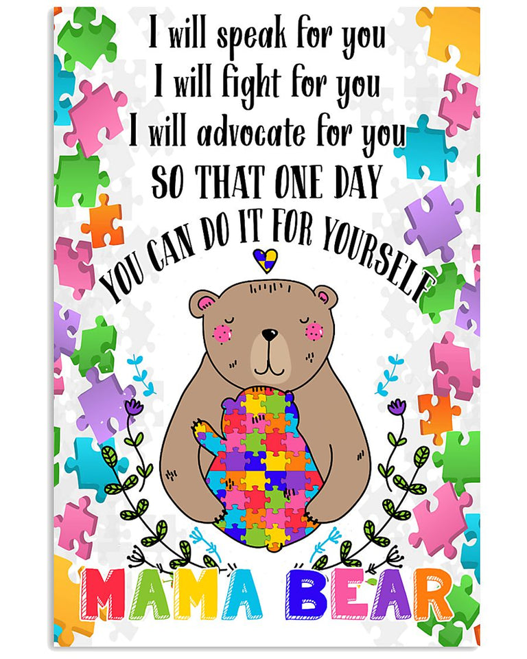 Autism Mama Bear - Autism Awareness Poster 0921