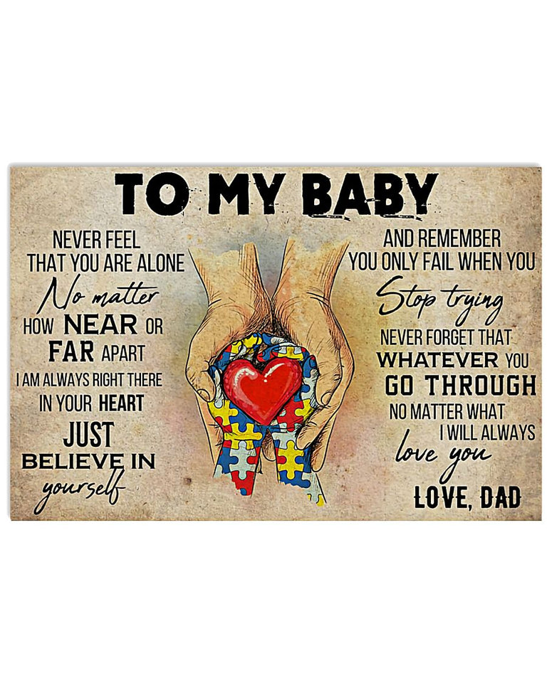 Autism To My Baby - Autism Awareness Poster 0921