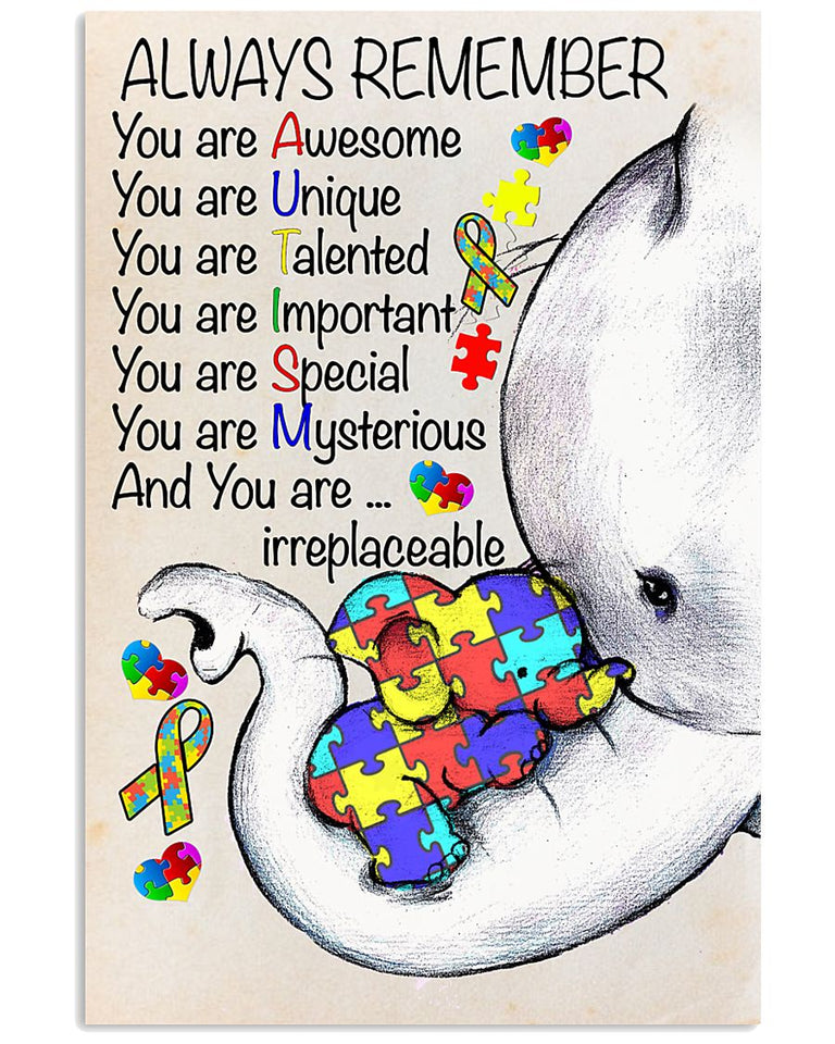 Autism Awareness Always Remember Poster - Autism Awareness Poster 0921