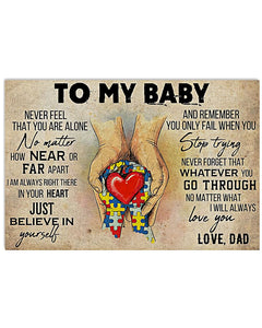 Autism To My Baby - Autism Awareness Poster 0921