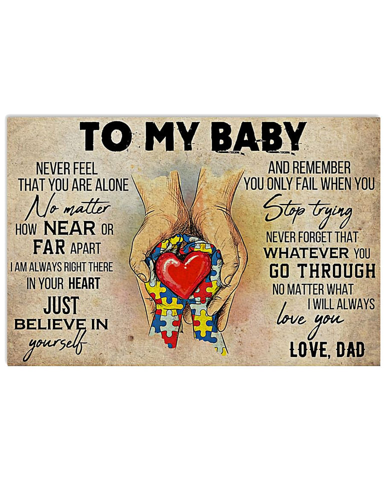 Autism To My Baby - Autism Awareness Poster 0921