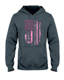 American Flag Breast Cancer Awareness - Breast Cancer Awareness T-shirt and Hoodie 0822